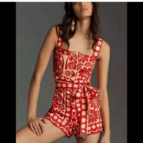 Farm Rio Red Palermo Romper - Picture 2 of 4